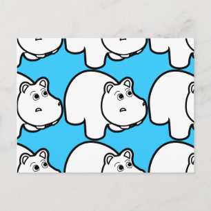 Cute Cartoon Hippo Briefkaart
