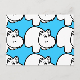 Cute Cartoon Hippo Briefkaart