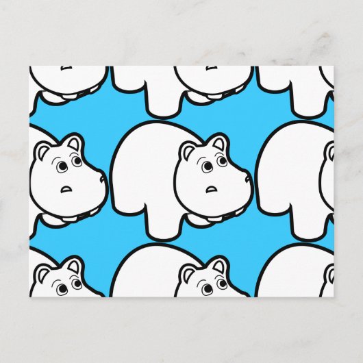 Cute Cartoon Hippo Briefkaart (Voorkant)