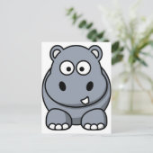 Cute Cartoon Hippo Briefkaart (Staand voorkant)