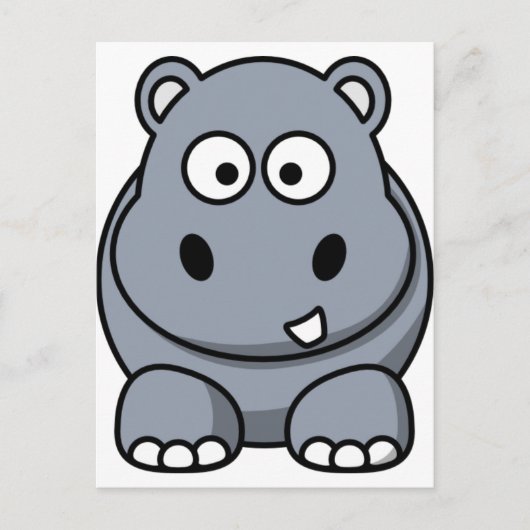 Cute Cartoon Hippo Briefkaart (Voorkant)
