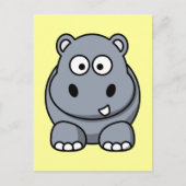 Cute Cartoon Hippo Briefkaart (Voorkant)