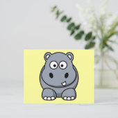 Cute Cartoon Hippo Briefkaart (Staand voorkant)
