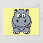 Cute Cartoon Hippo Briefkaart (Voorkant)