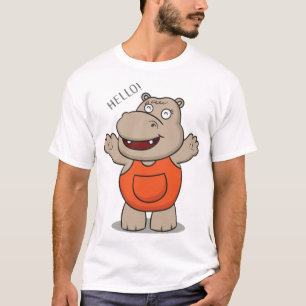 Cute cartoon hippo t-shirt