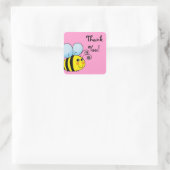 Cute cartoon hommel bedankt vierkante sticker (Tas)