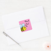 Cute cartoon hommel bedankt vierkante sticker (Envelop)