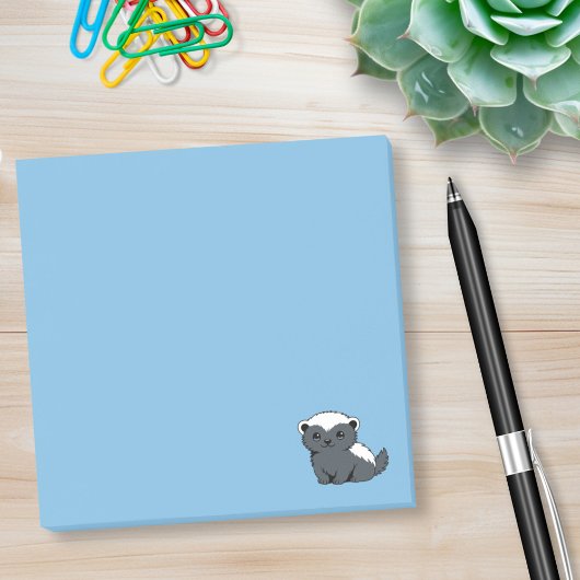 Cute Cartoon Honey Badger Blue Post-it® Notes