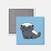 Cute Cartoon Honey Badger on Blue Magneet (Voorkant / Achterkant)