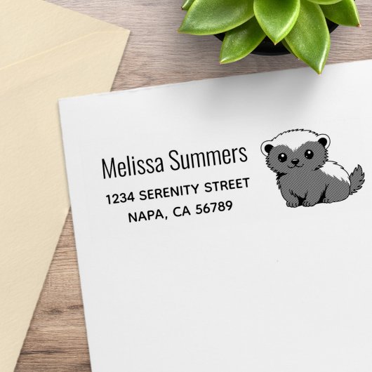 Cute Cartoon Honey Badger Return Address Rubberstempel