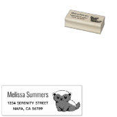 Cute Cartoon Honey Badger Return Address Rubberstempel (Gestempeld)