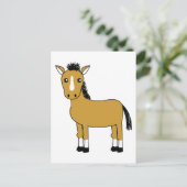 Cute Cartoon Horse Briefkaart (Staand voorkant)