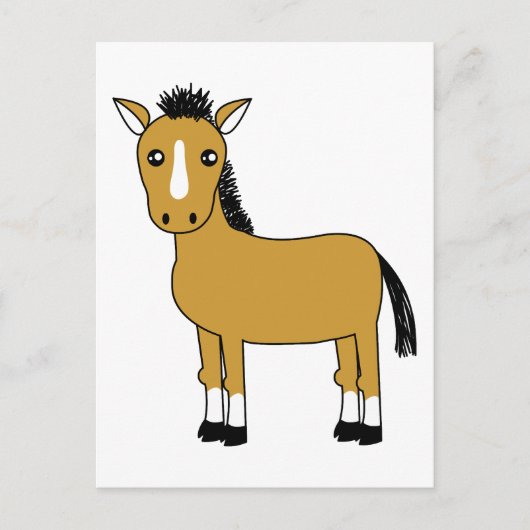 Cute Cartoon Horse Briefkaart (Voorkant)