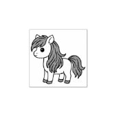 Cute Cartoon Horse Pony 1x1 Rubberstempel (Afrduk)