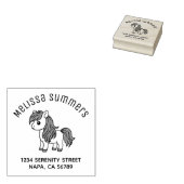 Cute Cartoon Horse Pony Arch Address Rubberstempel (Gestempeld)