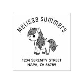 Cute Cartoon Horse Pony Arch Address Rubberstempel (Afrduk)