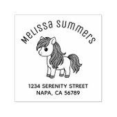 Cute Cartoon Horse Pony Arch Address Zelfinktende Stempel (Design)