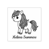 Cute Cartoon Horse Pony Custom Name Rubberstempel (Afrduk)