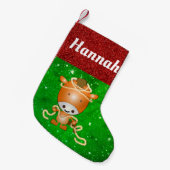 Cute Cartoon Horse Pony Festive Kinder Kleine Kerstsok (Voorkant (Hangend))