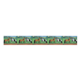 Cute Cartoon Horses Grosgrain Lint