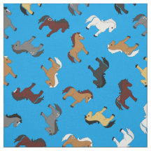 Cute Cartoon Horses Kinder Blue