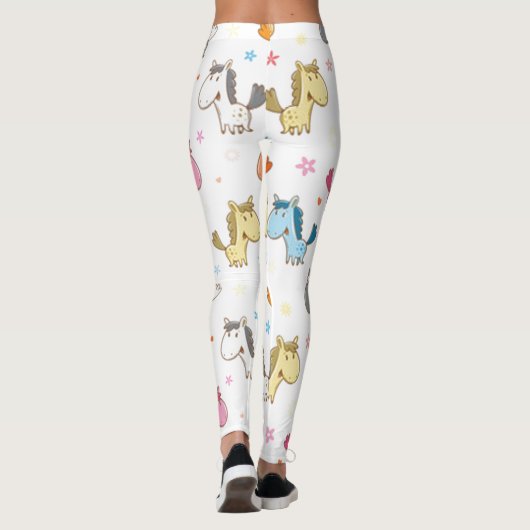 Cute Cartoon Horses Leggings (Achterkant)
