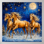 Cute Cartoon Horses Poster (Voorkant)