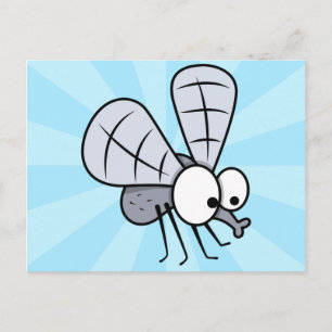 Cute Cartoon House Fly Briefkaart