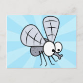 Cute Cartoon House Fly Briefkaart (Voorkant)
