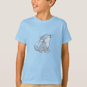 Cute Cartoon Howling Wolf Pup T-shirt (Voorkant)