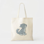 Cute Cartoon Howling Wolf Pup Tote Bag (Voorkant)