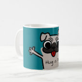 Cute Cartoon Hug a Pug Koffiemok (Voorkant links)