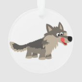 Cute Cartoon Hungry Wolf AcrylOrnament Ornament (achterkant)