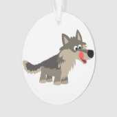 Cute Cartoon Hungry Wolf AcrylOrnament Ornament (voorkant)