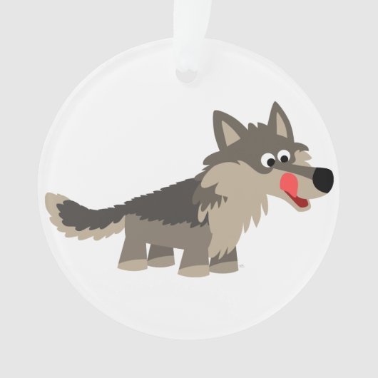 Cute Cartoon Hungry Wolf AcrylOrnament Ornament (voorkant)