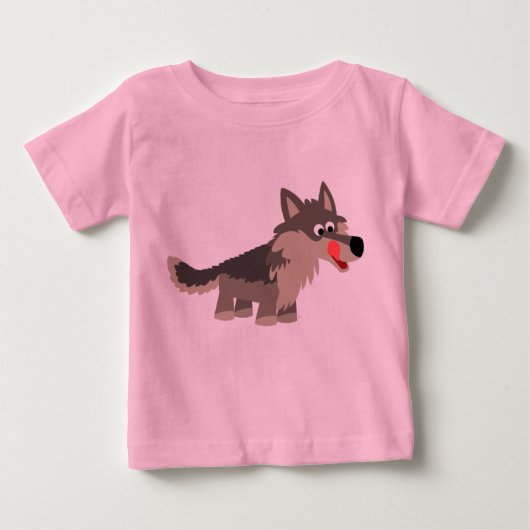 Cute Cartoon Hungry Wolf Baby T-Shirt (Voorkant)