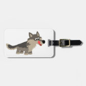 Cute Cartoon Hungry Wolf Bagagelabel (Voorkant horizontaal)