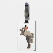 Cute Cartoon Hungry Wolf Bagagelabel (Achterkant verticaal)
