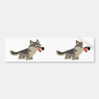 Cute Cartoon Hungry Wolf Bumpersticker