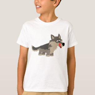 Cute Cartoon Hungry Wolf Children T-Shirt