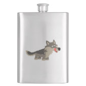 Cute Cartoon Hungry Wolf Classic Flask Heupfles (Voorkant)