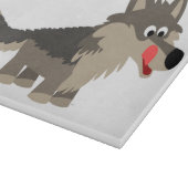 Cute Cartoon Hungry Wolf Cutting Board Snijplank (Hoek)