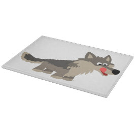 Cute Cartoon Hungry Wolf Cutting Board Snijplank