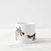 Cute Cartoon Hungry Wolf Espresso Mok (Voorkant)