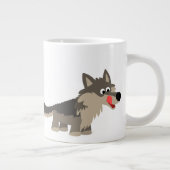 Cute Cartoon Hungry Wolf Jumbo Mok (Rechts)