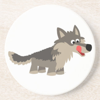 Cute Cartoon Hungry Wolf Onderzetter