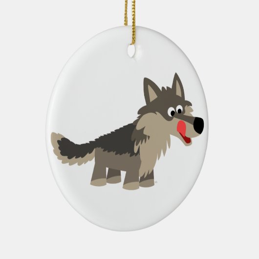 Cute Cartoon Hungry Wolf Ornament (Rechts)
