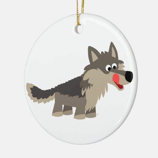 Cute Cartoon Hungry Wolf Ornament (Links)