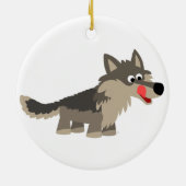 Cute Cartoon Hungry Wolf Ornament (Achterkant)