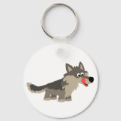 Cute Cartoon Hungry Wolf Sleutelhanger (Voorkant)